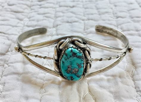 vintage navajo bracelet cuff sterling silver and turquoise bracelet southwest native american