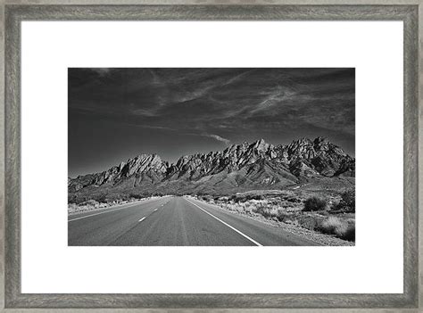 Organ Mountains Blackwhite Framed Print By Andrea Anderegg Framed