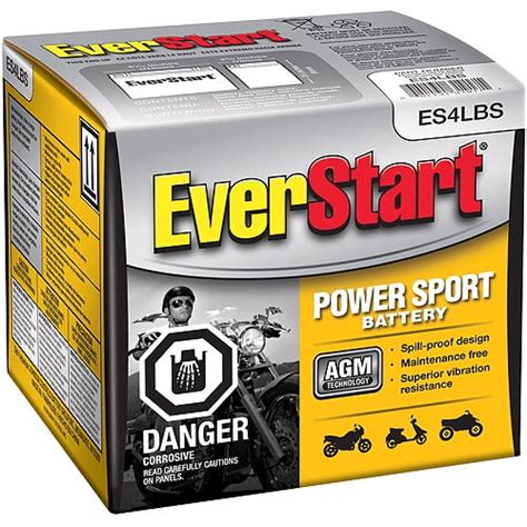 Everstart Agm Powersport Battery Group Size Es 4lbs