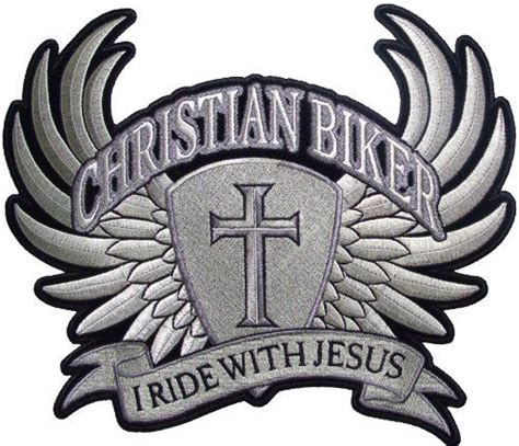 Christian Biker I Ride With Jesus Large Back Patch 10x85 Inch