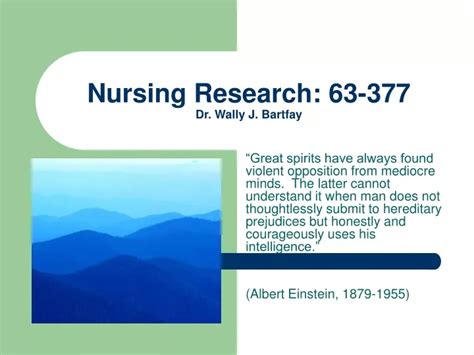 Ppt Nursing Research 63 377 Dr Wally J Bartfay Powerpoint