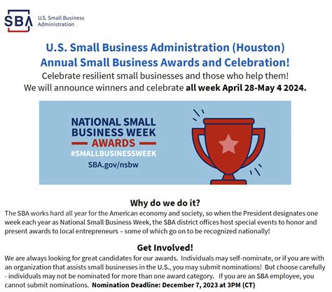 Us Small Business Administration Houston Annual Small Business Awards And Celebration