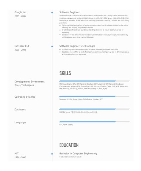How to write a software engineer resume that'll fill up your interview diary. 9+ Engineering Resume Templates - PDF, DOC | Free & Premium Templates