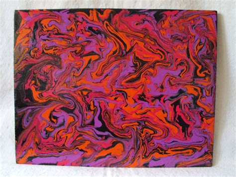 Bright Colors Abstract Painting Orange Purple Pink By