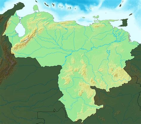 Detailed Political Map Of Venezuela With Relief Venezuela South