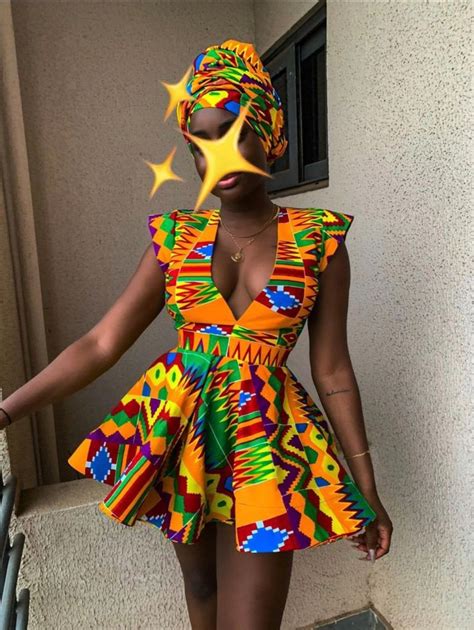 Kente Dress Short Kente Dress African Women Clothing Ankara Etsy