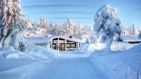 Snow House 2560x1440 Hdtv Wallpaper