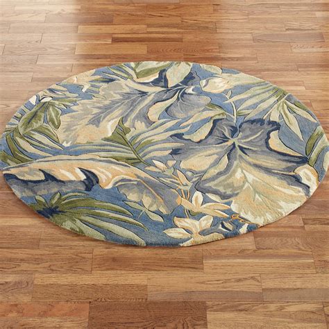 Paradise Blue Tropical Round Rugs Tropical Area Rugs Round Rugs