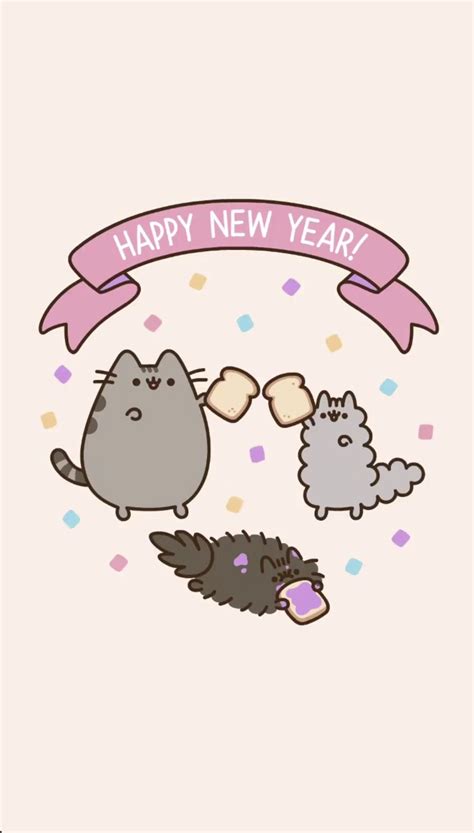 Happy New Year Pusheen Wallpaper Cat Wallpaper Pusheen Cat Cute