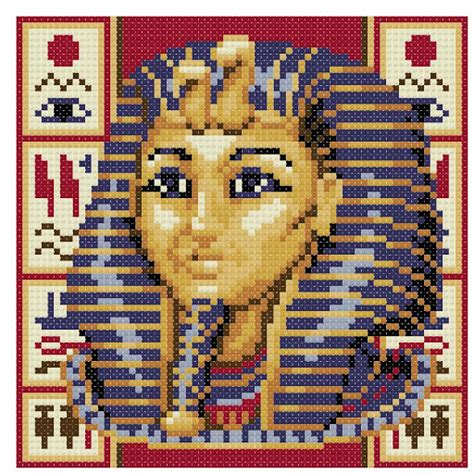 Tutankhamun Egyptian Pharaoh Counted Cross Stitch Patterns And Charts