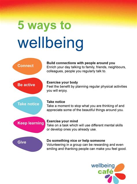 5 Ways To Wellbeing Worksheet