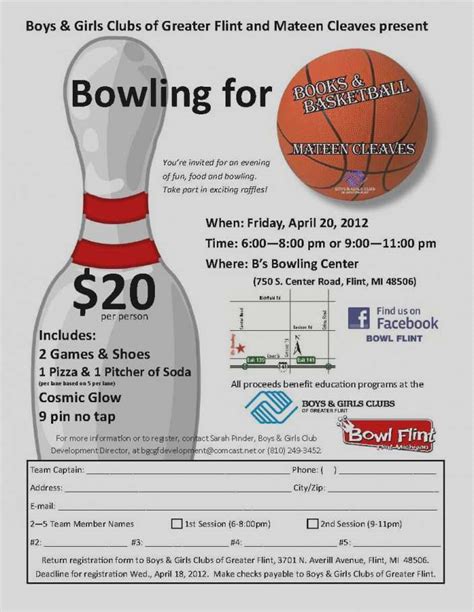 80 The Best Bowling Fundraiser Flyer Template Photo By Bowling