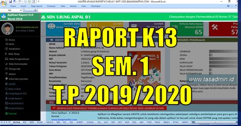 Update Aplikasi Raport Kang Martho Semester 1 T P 2019 2020 TasADMIN
