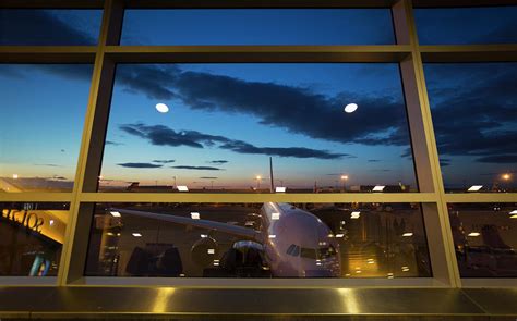 Airport Terminal Window View Of Airplane New York Usa Digital Art By