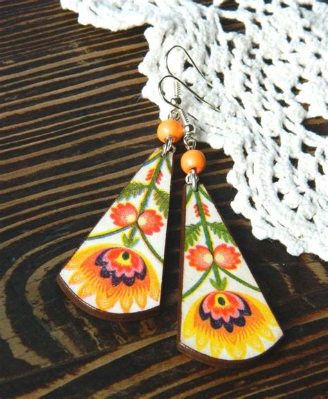 Polish Folk Art Nature Inspired Jewelry Flowers Earrings Etsy Canada Nature Inspired Jewelry