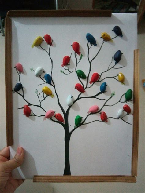 Little Birds Tree Pistachio Shell Art Salvabrani