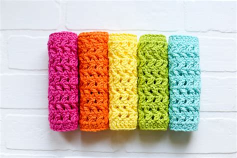 Crochet Dishcloth Herringbone Pattern Sugar Bee Crafts