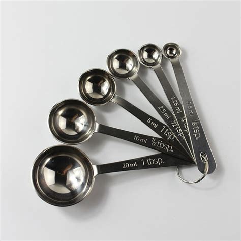 Stainless Steel Measuring Spoons Set Of 6 Accurate Spoons For Dry And
