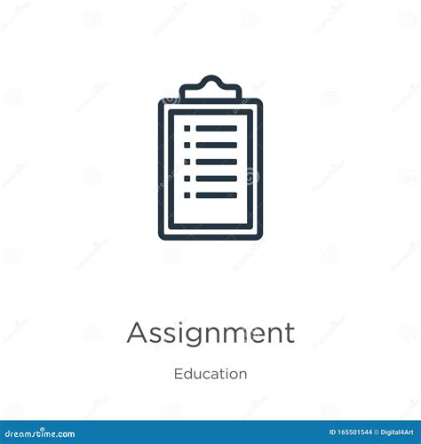 Assignment Icon Thin Linear Assignment Outline Icon Isolated On White