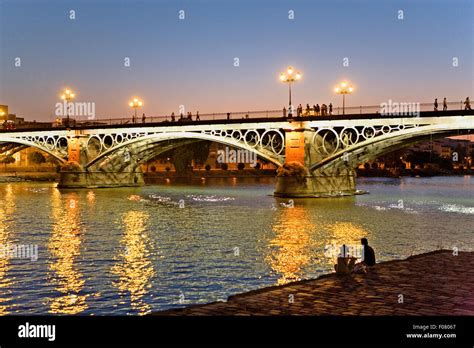 Isabel Ii Bridge Or Triana Bridge Guadalquivir River Seville