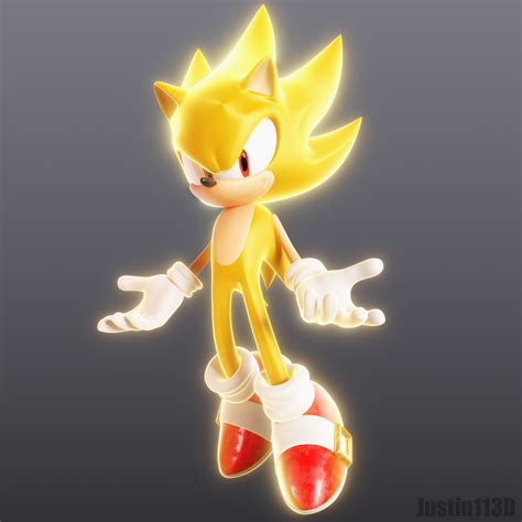 Super Sonic Render By Pixeljoch Sonic Sonic Unleashed Sonic Art Images