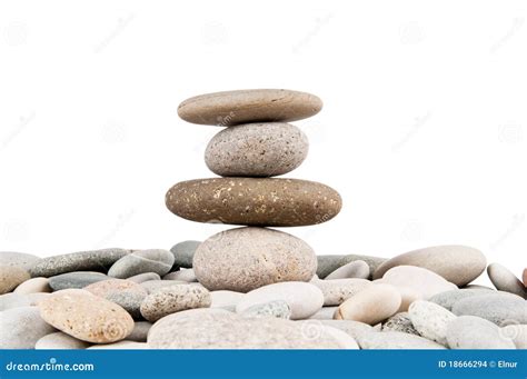 Stack Of Pebbles Isolated Stock Photo Image Of Textured 18666294