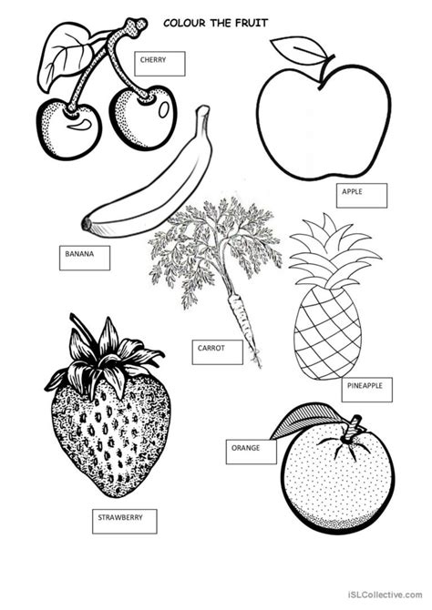 Colour The Fruit English Esl Worksheets Pdf And Doc