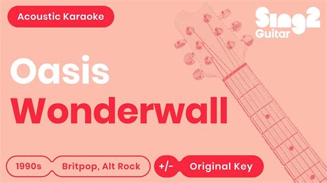 Wonderwall Acoustic Guitar Karaoke Instrumental Oasis Youtube