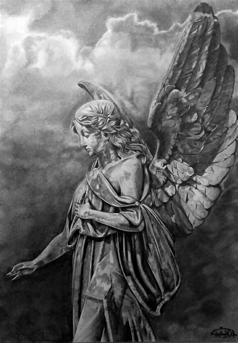 Angel Drawing Pencil Sketch Colorful Realistic Art Images Drawing