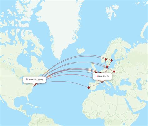 All Flight Routes From New York To Nice Ewr To Nce Flight Routes