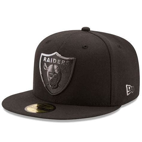 Mens Oakland Raiders New Era Black Color Dim 59fifty Fitted Hat