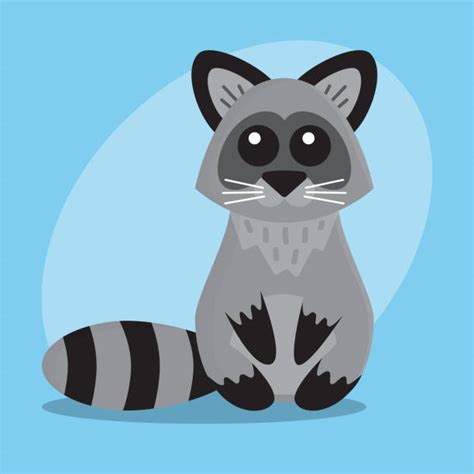 Raccoon Fur Tail Cheerful Illustrations Royalty Free Vector Graphics