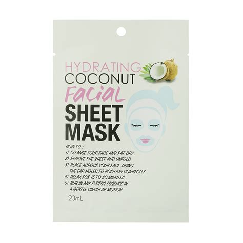 Facial Sheet Mask Hydrating Coconut 20ml Kmart