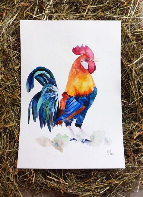 Rooster Rooster Watercolor Animals