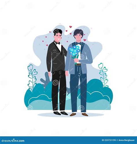 Unconventional Wedding Gay Bisexual And Transgender People Marriage Stock Vector