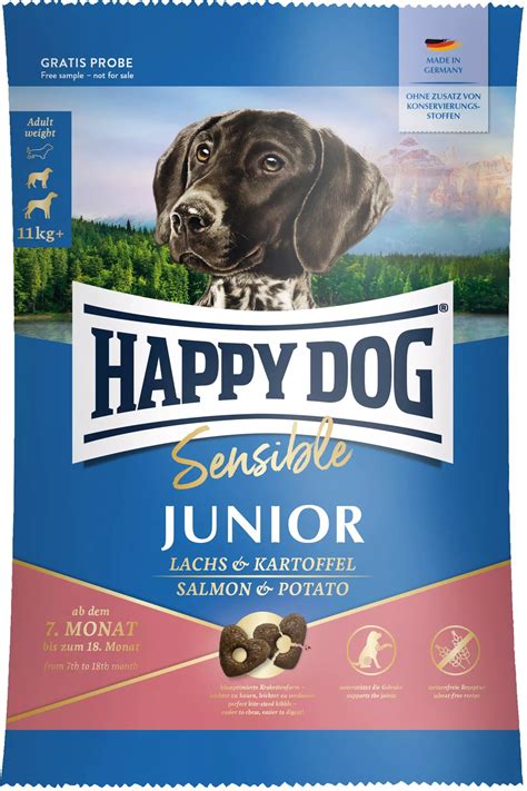 Prøve Happy Dog Supreme Sensible Junior Laks And Potet 80g Velkommen