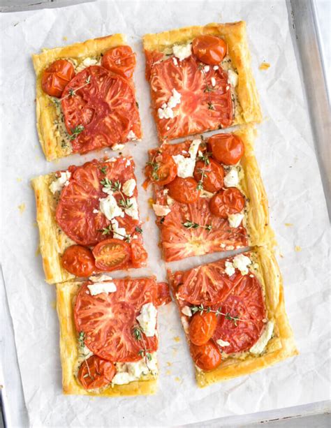 Puff Pastry Tomato Tarts Herbs And Flour