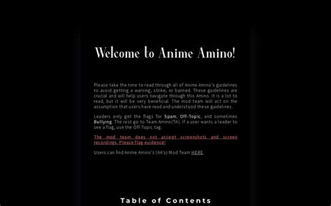 Anime Amino Guidelines