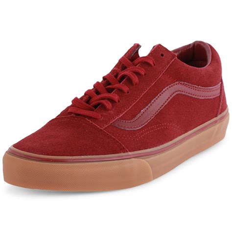 Color (polka dot) red/true white. Vans Gumsole Old Skool Mens Suede Dark Red Trainers New ...