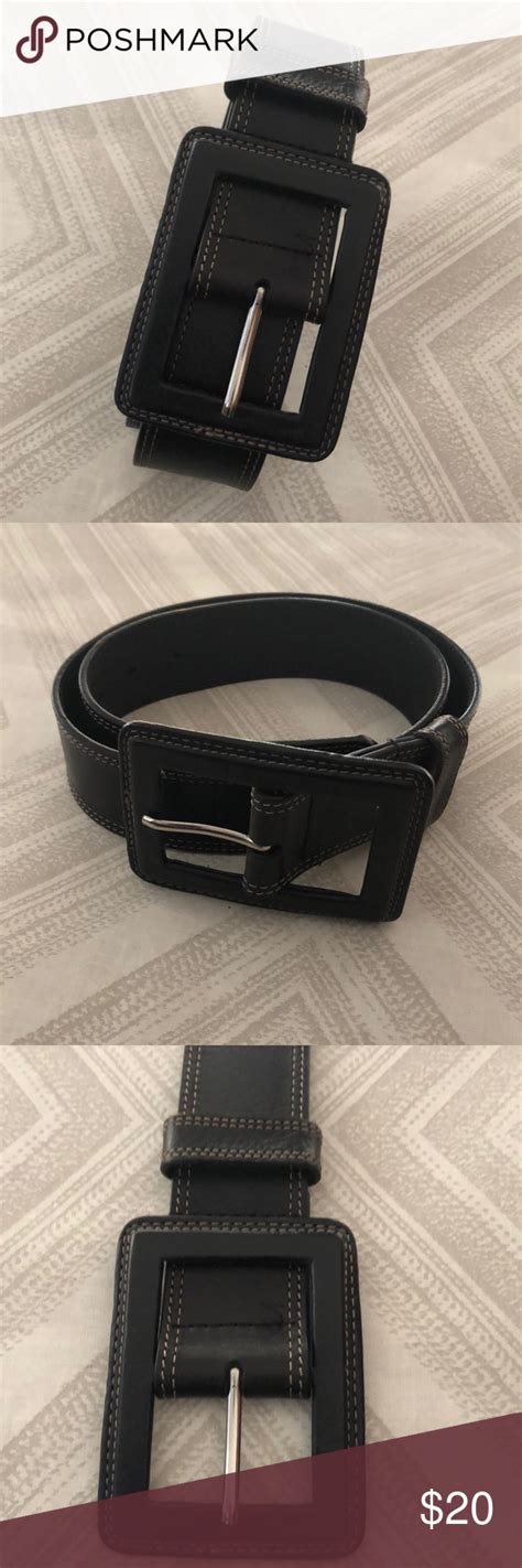 Banana Republic Black Leather Buckle Belt Leather Buckle Belt