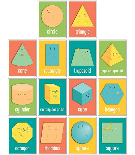 Buy Carson Dellosa Shapes Set—14 Colorful Educational S With Common 2 D