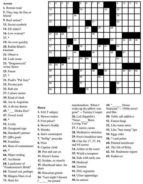 You have my permission to share and print the crosswords for any purpose except sell them. Easy Crossword Puzzles Printable Daily Template ...