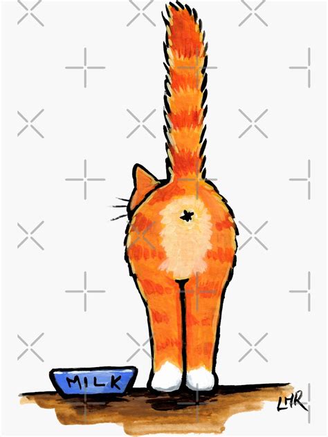 Orange Tabby Cat Butt Sticker For Sale By Lisamarieart Redbubble