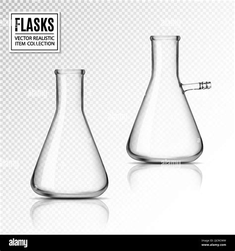 Realistic Glass Laboratory Equipment Set Flasks Or Beakers Eps10