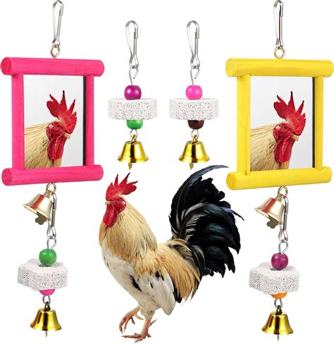 Pet Supplies Toys Vehomy Chicken Toys For Hens With Mirrors Chicken