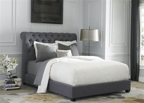 Dark Gray Upholstered King Sleigh Bed From Liberty 250 Br22hu 150