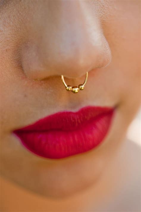 Gold Faux Bead Septum Nose Ring Restocked Gold Soul Septum Nose Rings Nose Ring Nose Ring