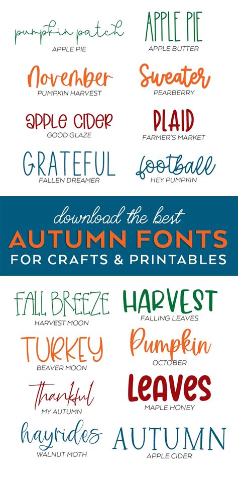 Fall Fonts For Crafts And Printables Fall Fonts Cricut Fonts Fancy