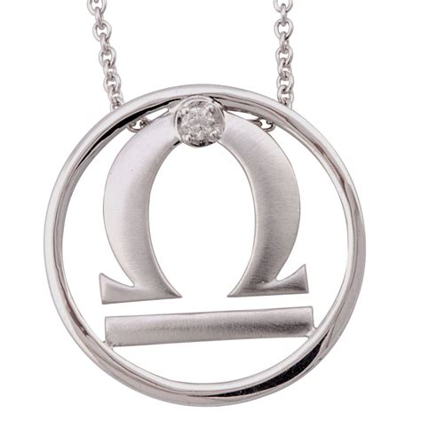 Zodiac Sign Libra Silver Diamond Pendant Necklace 003