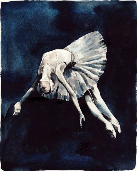 White Swan Ballerina Fall Original Watercolor Painting 8 X Etsy